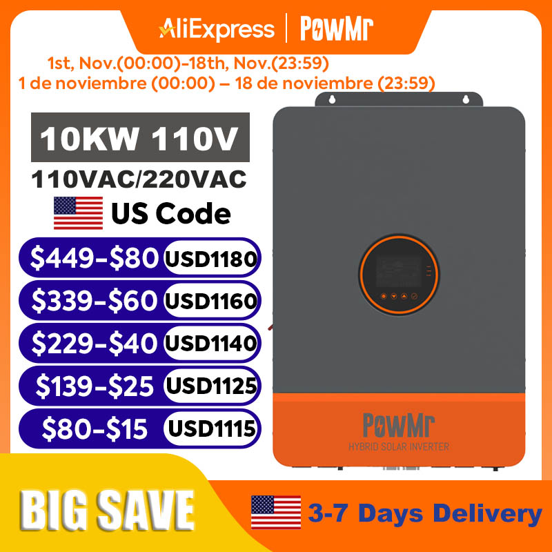 Inversor de Fase Dividida PowM - Split Phase Inverter 10Kw 110V 220V avaliação e preço